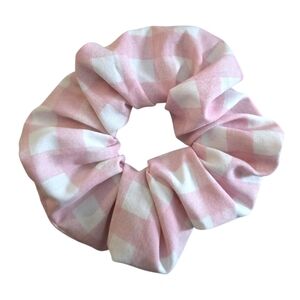 2/$5 Scrunchies (Add To Your Bundle) Pink & White Gingham Hair Tie Scrunchie